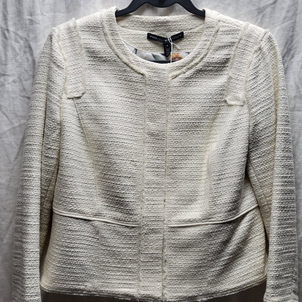 White House Black Market Soft Tweed Military Jacket - NWT